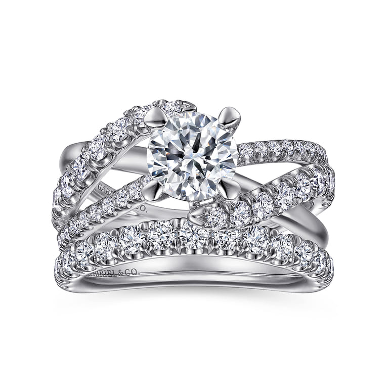 Zaira - 14K White Gold Round Diamond Engagement Ring - 0.75 ct - Shot 4