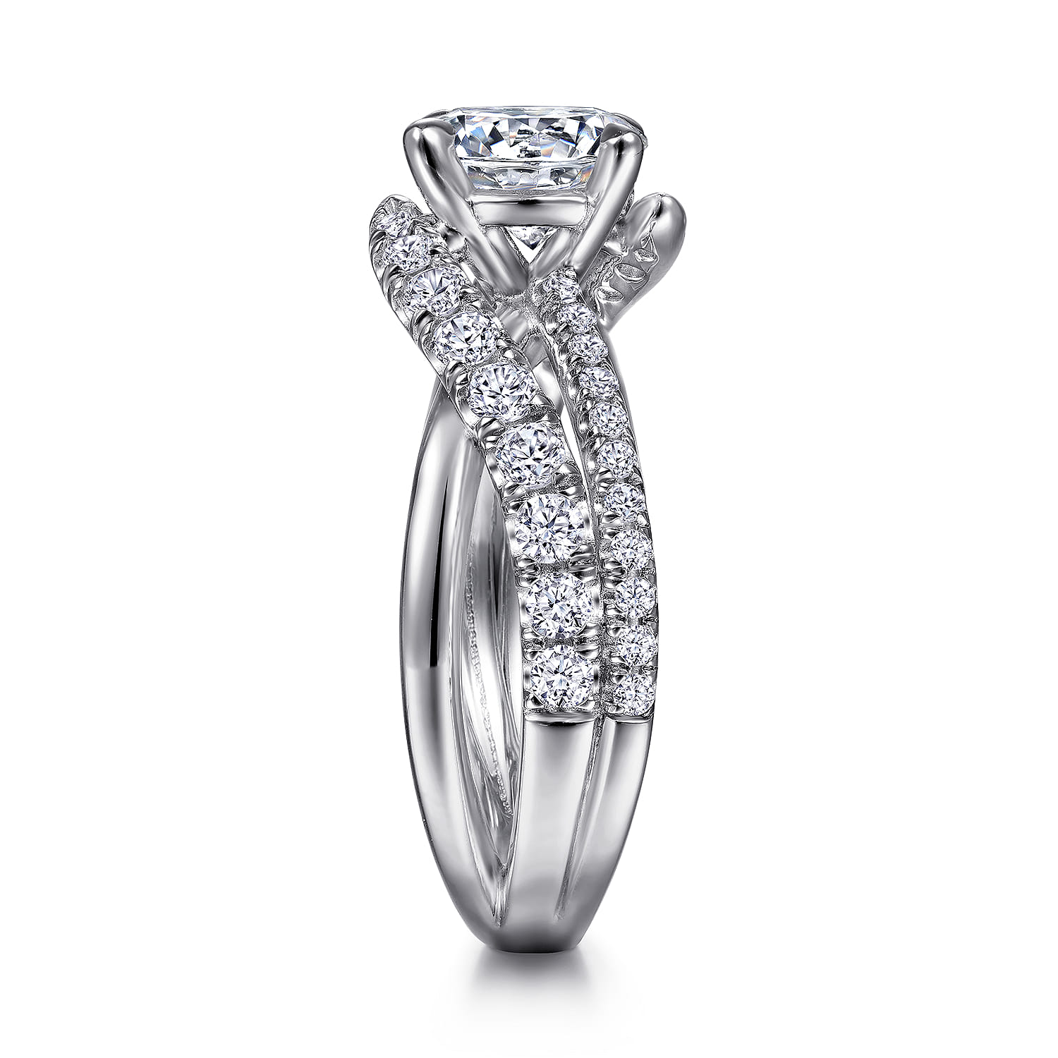 Zaira - 14K White Gold Round Diamond Engagement Ring - 0.75 ct - Shot 5