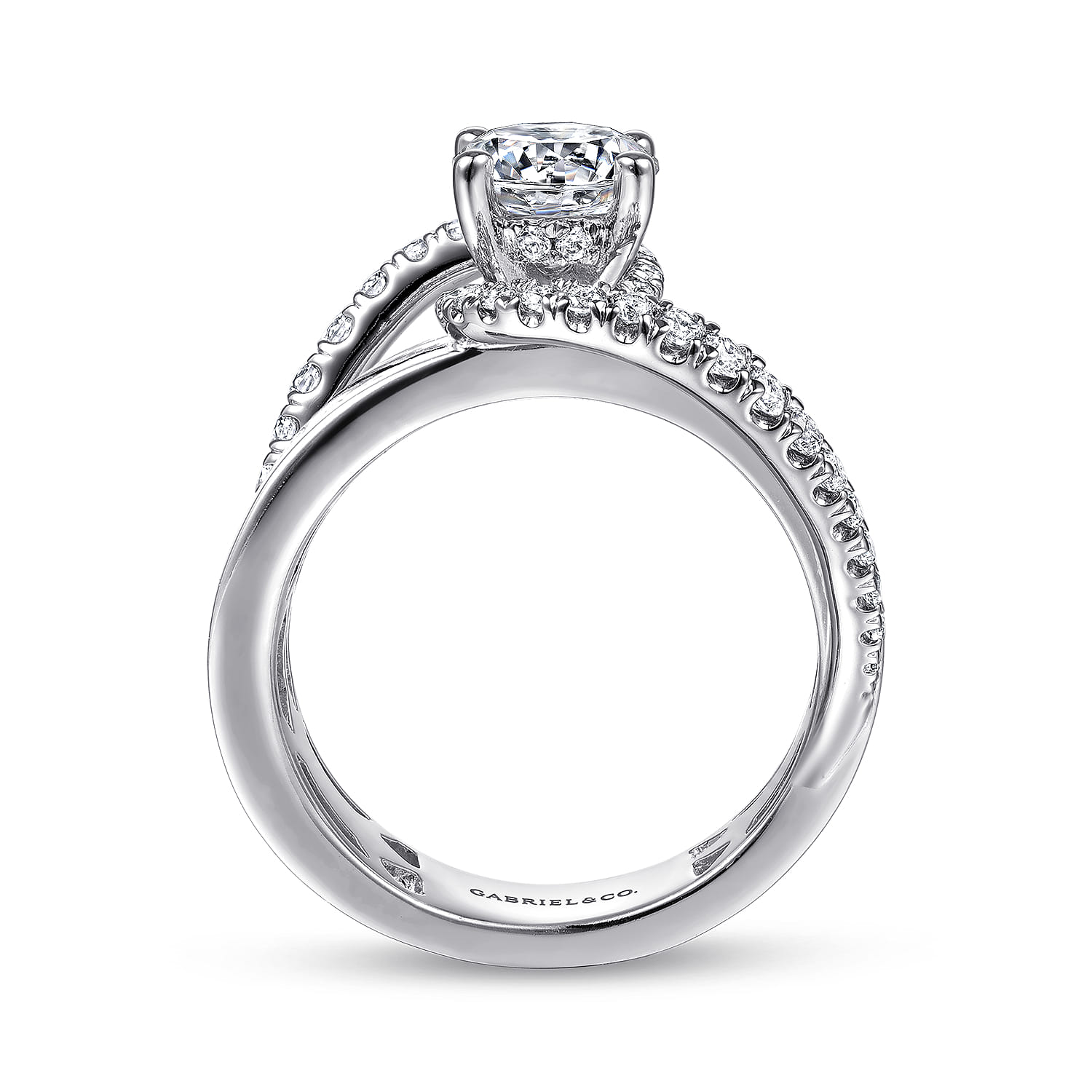 Emerie - 14K White Gold Round Diamond Engagement Ring - 0.43 ct - Shot 2