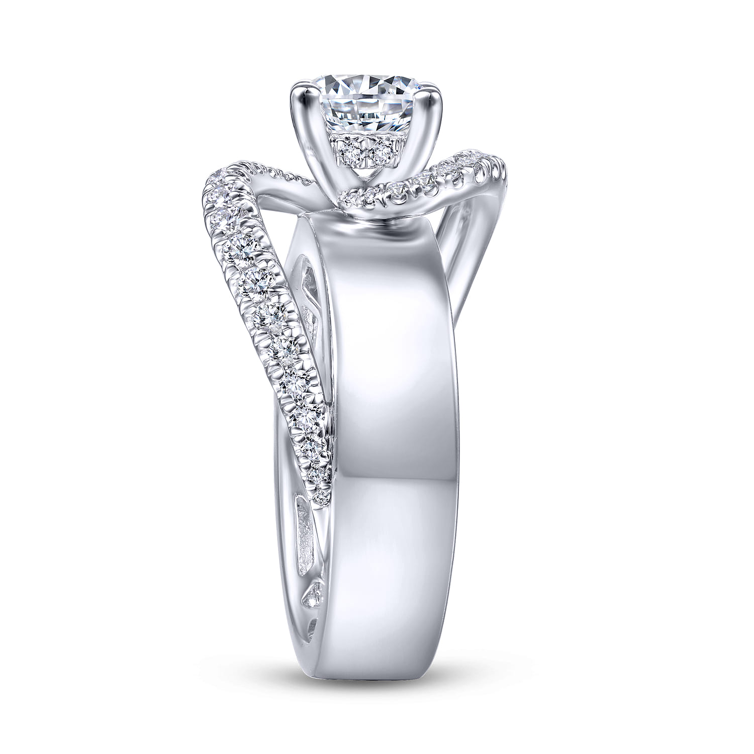Emerie - 14K White Gold Round Diamond Engagement Ring - 0.43 ct - Shot 5