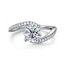 Aiva - 14K White Gold Bypass Round Diamond Engagement Ring - 0.22 ct
