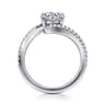 Aiva - 14K White Gold Bypass Round Diamond Engagement Ring - 0.22 ct