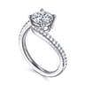 Aiva - 14K White Gold Bypass Round Diamond Engagement Ring - 0.22 ct