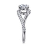 Aiva - 14K White Gold Bypass Round Diamond Engagement Ring - 0.22 ct