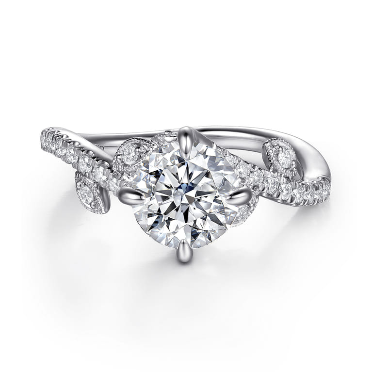 Darcie - 14K White Gold Round Diamond Engagement Ring - 0.25 ct - Shot 1