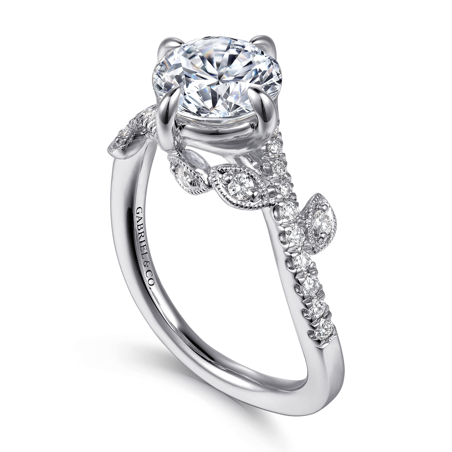 Darcie - 14K White Gold Round Diamond Engagement Ring - 0.25 ct - Shot 3
