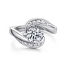 Hayley - 14K White Gold Round Bypass Diamond Channel Set Engagement Ring - 0.52 ct