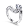 Hayley - 14K White Gold Round Bypass Diamond Channel Set Engagement Ring - 0.52 ct