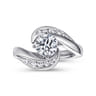 Hayley - 14K White Gold Round Bypass Diamond Channel Set Engagement Ring - 0.52 ct