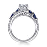 Wenn - 14K White Gold Bypass Round Sapphire and Diamond Engagement Ring - 0.3 ct