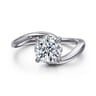 Delphi - 14K White Gold Bypass Round Diamond Engagement Ring