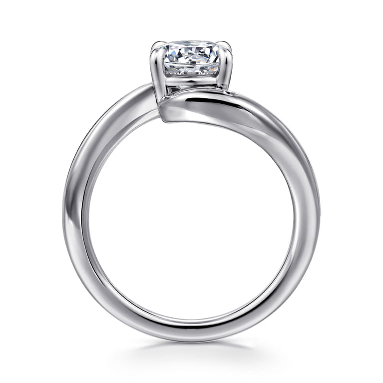 Delphi - 14K White Gold Bypass Round Diamond Engagement Ring - Shot 2