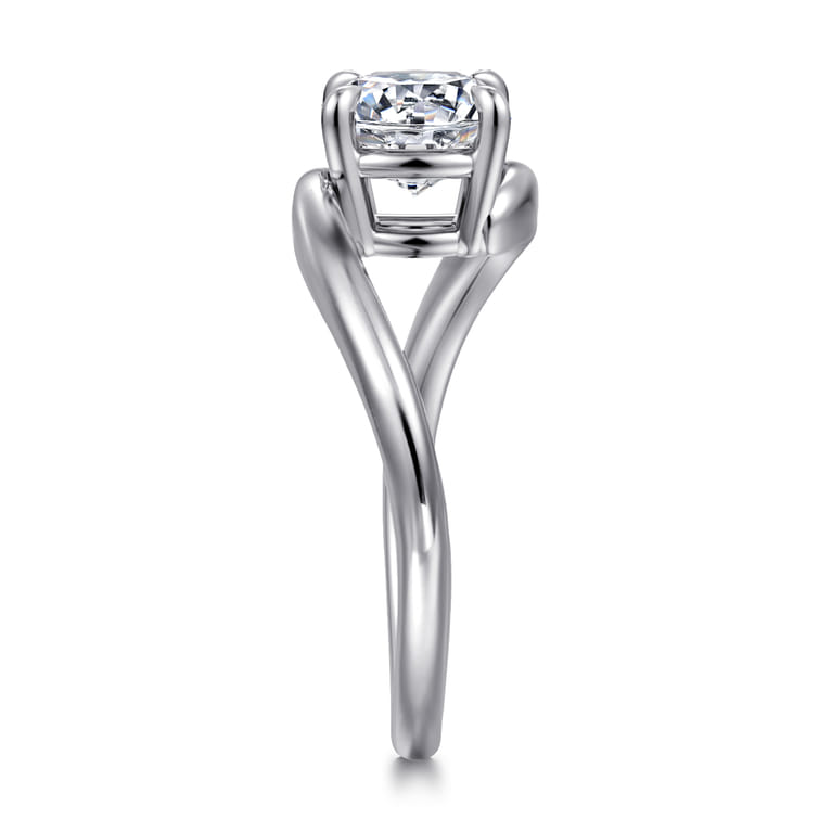 Delphi - 14K White Gold Bypass Round Diamond Engagement Ring - Shot 4