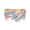 Zaira - 14K White-Rose Gold Round Diamond Engagement Ring - 0.75 ct