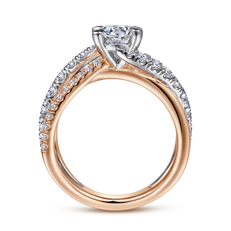 Zaira - 14K White-Rose Gold Round Diamond Engagement Ring - 0.75 ct - Shot 2