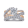 Zaira - 14K White-Rose Gold Round Diamond Engagement Ring - 0.75 ct