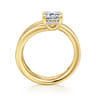 Elena - 14K Yellow Gold Bypass Emerald Cut Diamond Engagement Ring - 0.85 ct