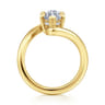 Lidya - 14K Yellow Gold Bypass Marquise Shape Diamond Engagement Ring - 0.08 ct