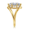 Lidya - 14K Yellow Gold Bypass Marquise Shape Diamond Engagement Ring - 0.08 ct