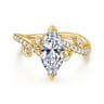 Darcie - 14K Yellow Gold Marquise Shape Diamond Engagement Ring - 0.25 ct
