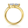 Freye - 14K Yellow Gold Bypass Compass Prong Marquise Shape Diamond Engagement Ring