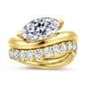 Averie - 14K Yellow Gold Bypass Marquise Shape Diamond Engagement Ring