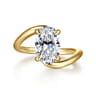 Lidya - 14K Yellow Gold Bypass Oval Diamond Engagement Ring - 0.08 ct