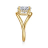 Lidya - 14K Yellow Gold Bypass Oval Diamond Engagement Ring - 0.08 ct