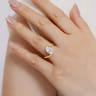Lidya - 14K Yellow Gold Bypass Oval Diamond Engagement Ring - 0.08 ct