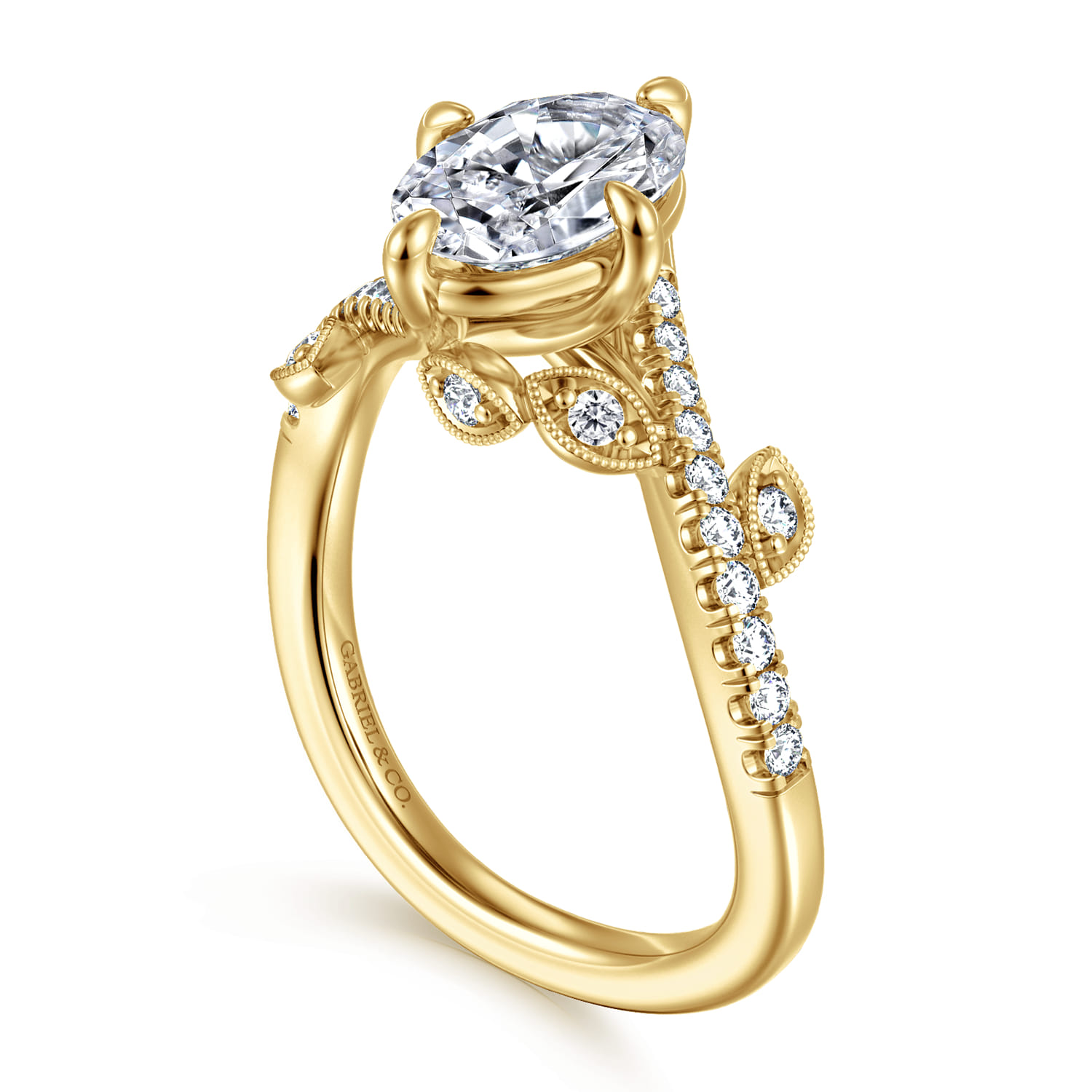 Darcie - 14K Yellow Gold Oval Diamond Engagement Ring - 0.25 ct - Shot 3