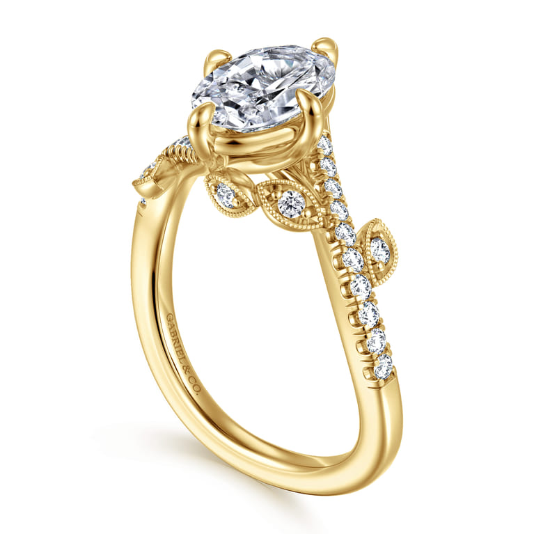 Darcie - 14K Yellow Gold Oval Diamond Engagement Ring - 0.25 ct - Shot 3