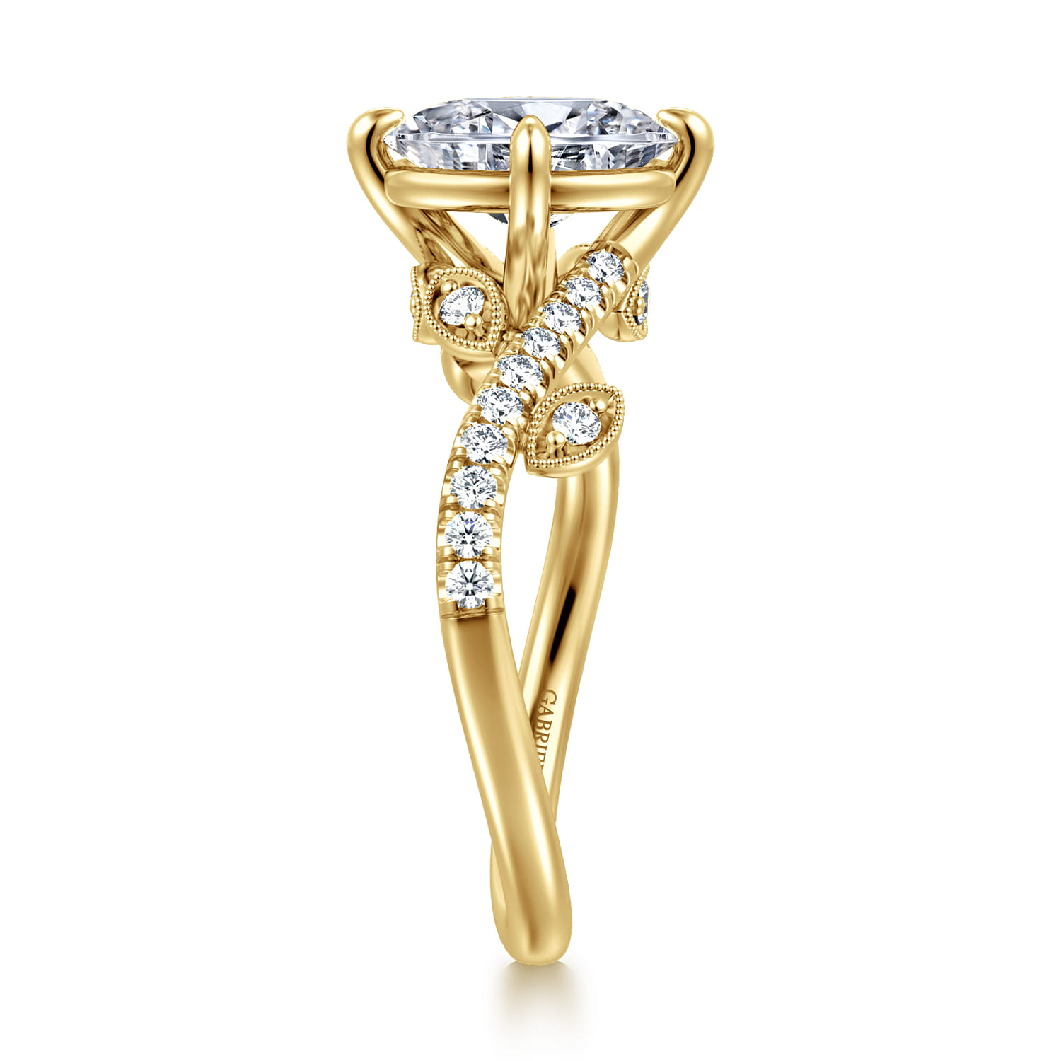 Darcie - 14K Yellow Gold Oval Diamond Engagement Ring - 0.25 ct - Shot 4