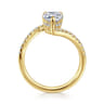 Leina - 14K Yellow Gold Pear Shape Halo Diamond Engagement Ring - 0.3 ct