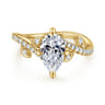 Darcie - 14K Yellow Gold Pear Shape Diamond Engagement Ring - 0.25 ct