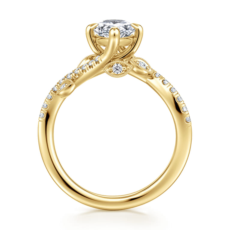 Darcie - 14K Yellow Gold Pear Shape Diamond Engagement Ring - 0.25 ct - Shot 2