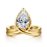 Dottie - 14K Yellow Gold Bezel Prong Bypass Pear Shape Diamond Engagement Ring