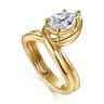 Dottie - 14K Yellow Gold Bezel Prong Bypass Pear Shape Diamond Engagement Ring