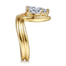 Dottie - 14K Yellow Gold Bezel Prong Bypass Pear Shape Diamond Engagement Ring