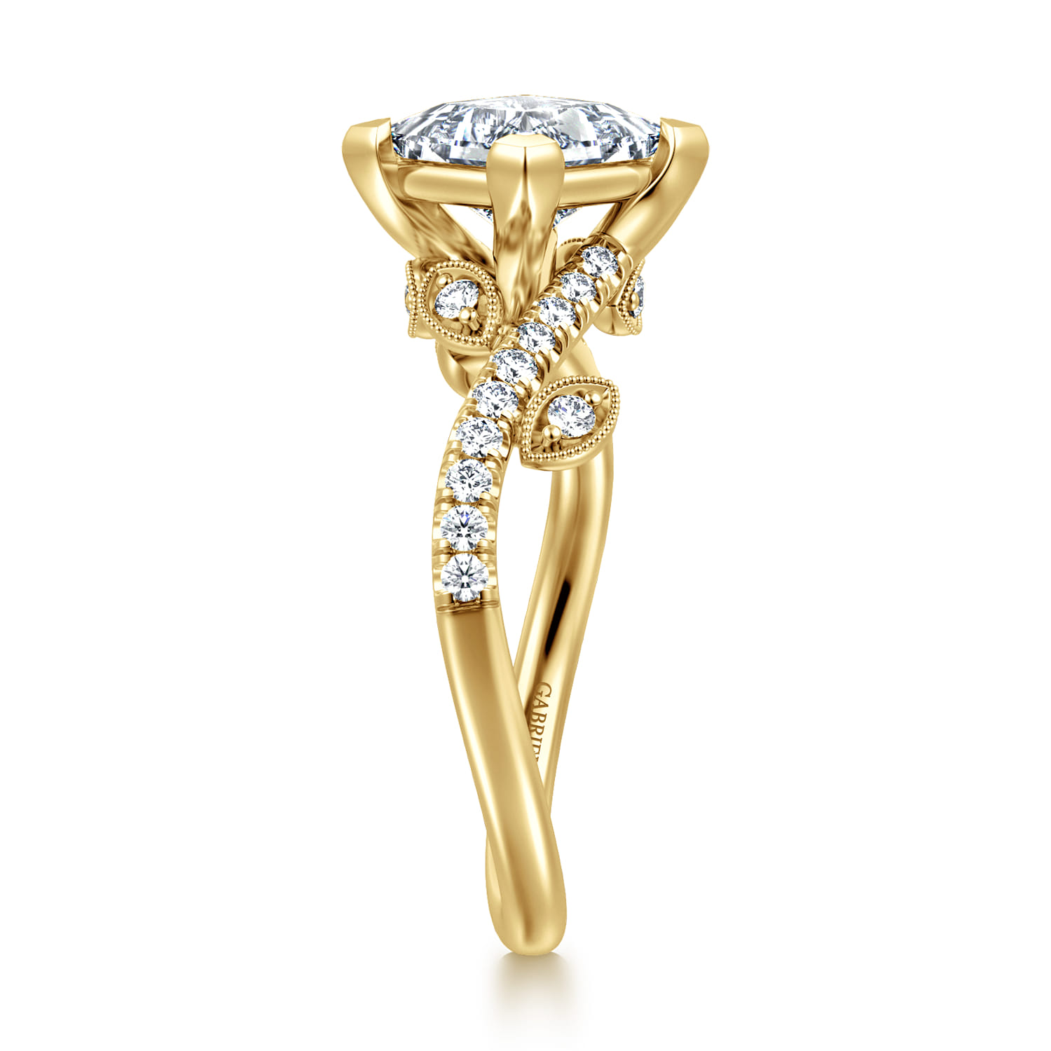 Darcie - 14K Yellow Gold Princess Cut Diamond Engagement Ring - 0.25 ct - Shot 4