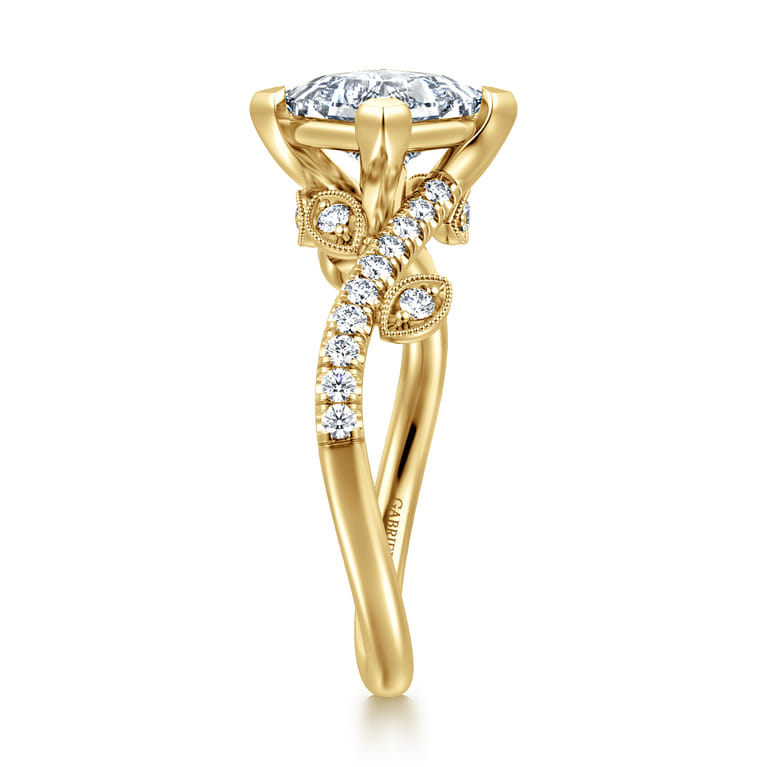 Darcie - 14K Yellow Gold Princess Cut Diamond Engagement Ring - 0.25 ct - Shot 4