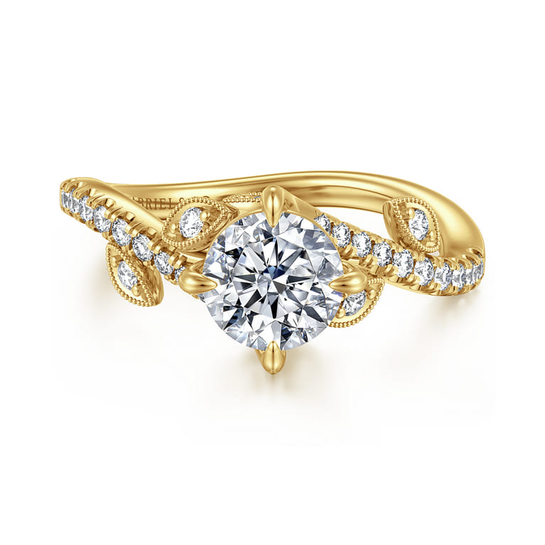 Darcie - 14K Yellow Gold Round Diamond Engagement Ring - 0.25 ct - Shot 1