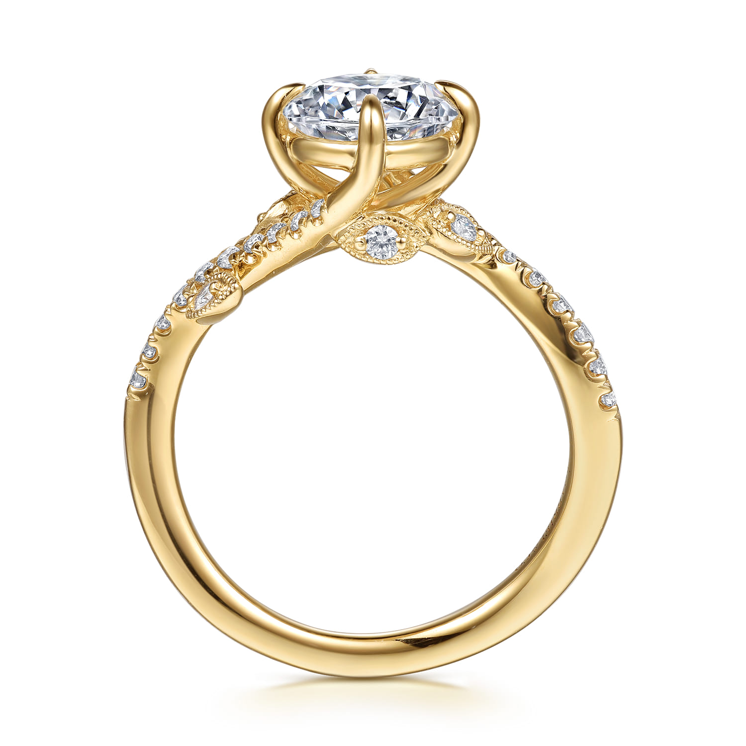 Darcie - 14K Yellow Gold Round Diamond Engagement Ring - 0.25 ct - Shot 2