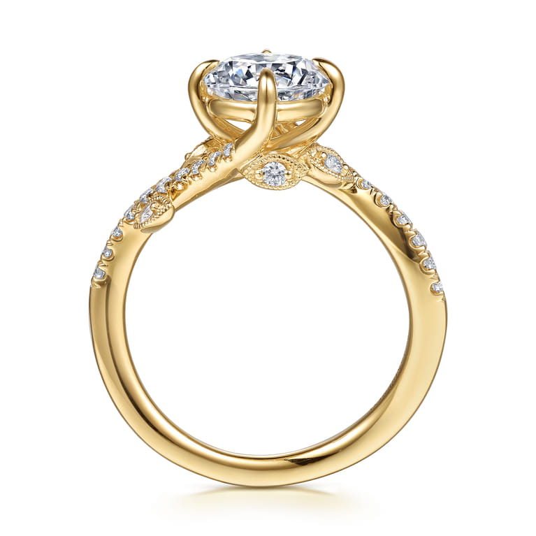 Darcie - 14K Yellow Gold Round Diamond Engagement Ring - 0.25 ct - Shot 2