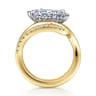 Slate - 14K White-Yellow Gold Bypass Marquise Shape Diamond Engagement Ring - 0.35 ct