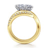 Slate - 14K White-Yellow Gold Bypass Marquise Shape Diamond Engagement Ring - 0.35 ct