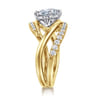 Slate - 14K White-Yellow Gold Bypass Marquise Shape Diamond Engagement Ring - 0.35 ct