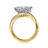 Slate - 14K White-Yellow Gold Bypass Marquise Shape Diamond Engagement Ring - 0.35 ct