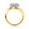 Delphi - 14K Mix of White and Yellow Gold Bypass Oval Engagement Ring