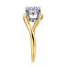Delphi - 14K Mix of White and Yellow Gold Bypass Oval Engagement Ring