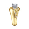 Hepburn - 14K White-Yellow Gold Round Bypass Diamond Engagement Ring - 0.44 ct